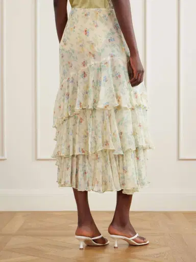 Ulla Johnson Meadow Floral-print Crepon-silk Midi Skirt | Thumbnail 4