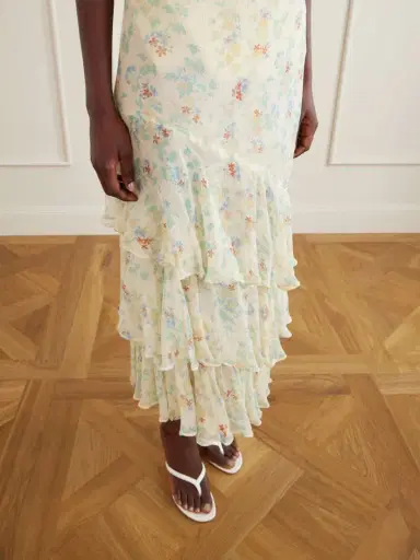 Ulla Johnson Meadow Floral-print Crepon-silk Midi Skirt | Thumbnail 5