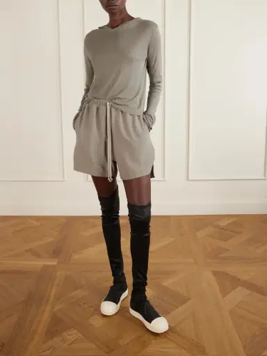 Rick Owens Cropped Cotton-jersey Hooded T-shirt | Thumbnail 2