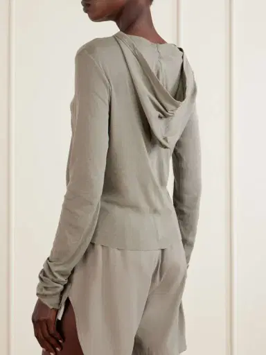 Rick Owens Cropped Cotton-jersey Hooded T-shirt | Thumbnail 4