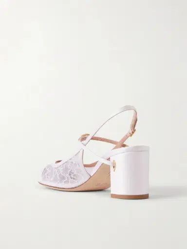 Jennifer Chamandi Mattia 65 Satin-trimmed Lace Pumps | Thumbnail 3 Jennifer Chamandi Mattia 65 Satin-trimmed Lace Pumps | Thumbnail 3