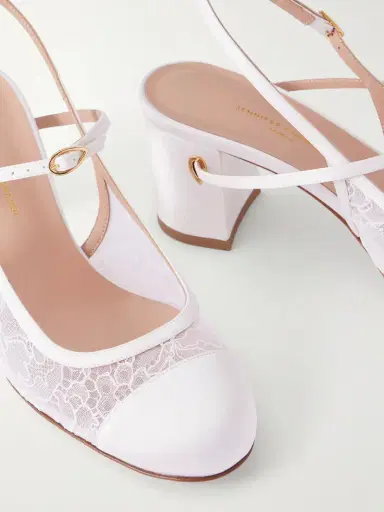 Jennifer Chamandi Mattia 65 Satin-trimmed Lace Pumps | Thumbnail 5 Jennifer Chamandi Mattia 65 Satin-trimmed Lace Pumps | Thumbnail 5