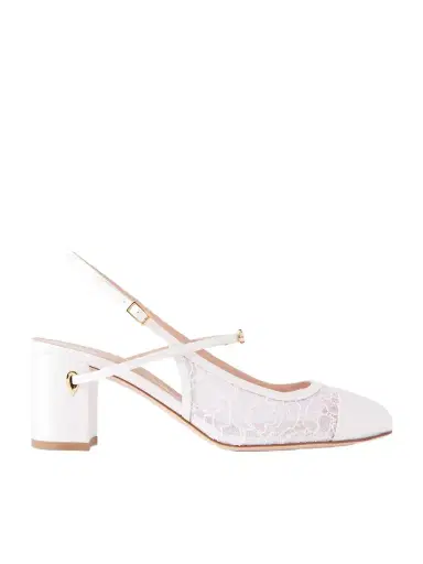 Jennifer Chamandi Mattia 65 Satin-trimmed Lace Pumps | Thumbnail 1 Jennifer Chamandi Mattia 65 Satin-trimmed Lace Pumps | Thumbnail 1