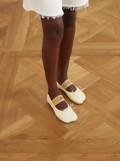 MM6 MAISON MARGIELA Bow-detailed Leather Ballet Flats | Thumbnail 2 MM6 MAISON MARGIELA Bow-detailed Leather Ballet Flats | Thumbnail 2