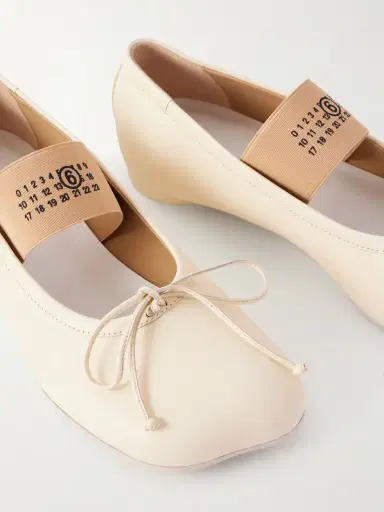 MM6 MAISON MARGIELA Bow-detailed Leather Ballet Flats | Thumbnail 5 MM6 MAISON MARGIELA Bow-detailed Leather Ballet Flats | Thumbnail 5