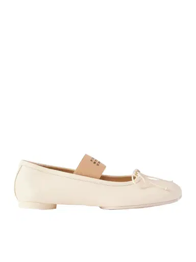 MM6 MAISON MARGIELA Bow-detailed Leather Ballet Flats | Thumbnail 1 MM6 MAISON MARGIELA Bow-detailed Leather Ballet Flats | Thumbnail 1