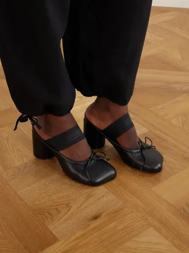MM6 MAISON MARGIELA Bow-detailed Leather Mules | Thumbnail 2
