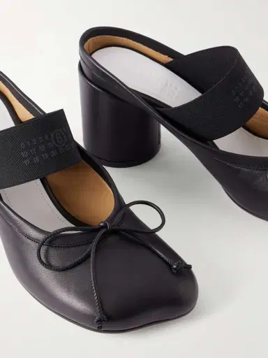 MM6 MAISON MARGIELA Bow-detailed Leather Mules | Thumbnail 5