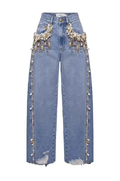 PatBo MARINA DENIM EMBROIDERED POCKET PANTS | Thumbnail 1 PatBo MARINA DENIM EMBROIDERED POCKET PANTS | Thumbnail 1