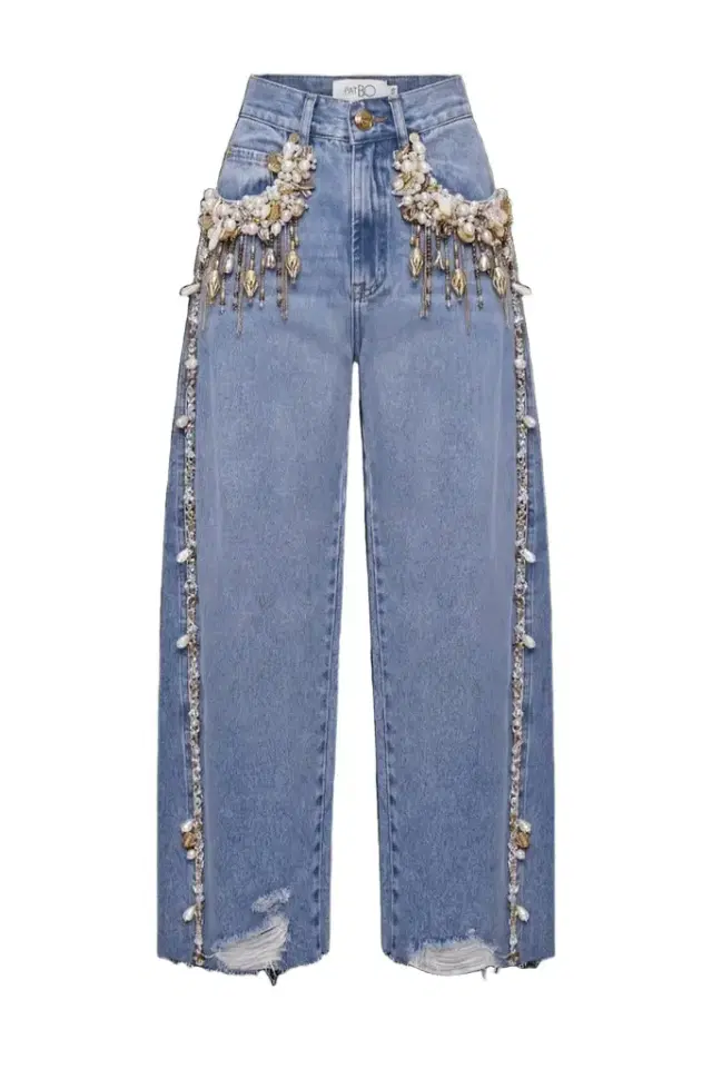 PatBo MARINA DENIM EMBROIDERED POCKET PANTS