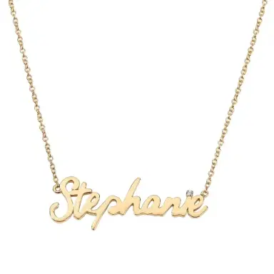 Stephanie Gottlieb Vault Sale: Gold Script Stephanie Necklace | Thumbnail 1