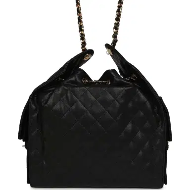 Chanel Chanel Medium 25 Hobo Bag Black Caviar Gold Hardware | Thumbnail 4