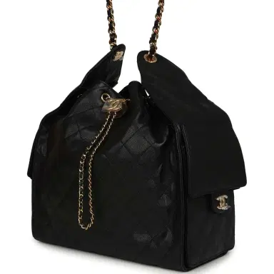Chanel Chanel Medium 25 Hobo Bag Black Caviar Gold Hardware | Thumbnail 5