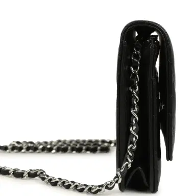 Chanel Chanel Wallet On Chain WOC Black Lamsbkin Silver Hardware | Thumbnail 3 Chanel Chanel Wallet On Chain WOC Black Lamsbkin Silver Hardware | Thumbnail 3