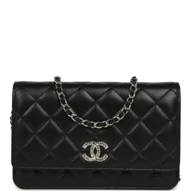 Chanel Chanel Wallet On Chain WOC Black Lamsbkin Silver Hardware | Thumbnail 1 Chanel Chanel Wallet On Chain WOC Black Lamsbkin Silver Hardware | Thumbnail 1