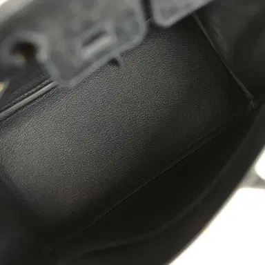HERMÈS Hermes Birkin 25 Black Ostrich Gold Hardware | Thumbnail 8