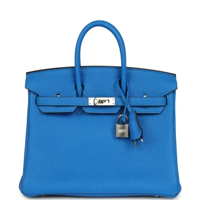 hermes Hermes Birkin 25 Bleu Hydra Togo Palladium Hardware