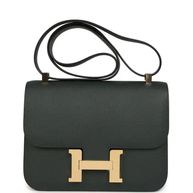 hermes Hermes Constance 1-24 Vert Fonce Epsom Permabrass Hardware