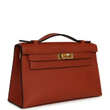 HERMÈS Hermes Kelly Pochette Cuivre Swift Gold Hardware | Thumbnail 2