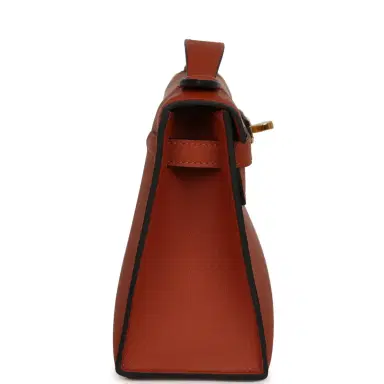 HERMÈS Hermes Kelly Pochette Cuivre Swift Gold Hardware | Thumbnail 3