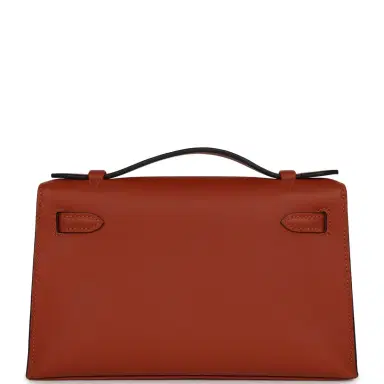 HERMÈS Hermes Kelly Pochette Cuivre Swift Gold Hardware | Thumbnail 4