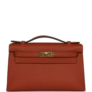 HERMÈS Hermes Kelly Pochette Cuivre Swift Gold Hardware | Thumbnail 1