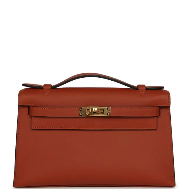 hermes Hermes Kelly Pochette Cuivre Swift Gold Hardware
