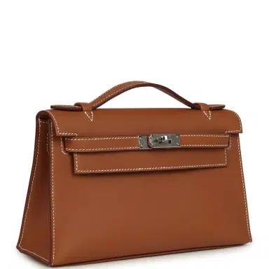 HERMÈS Hermes Kelly Pochette Gold Swift Palladium Hardware | Thumbnail 2 HERMÈS Hermes Kelly Pochette Gold Swift Palladium Hardware | Thumbnail 2