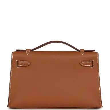 HERMÈS Hermes Kelly Pochette Gold Swift Palladium Hardware | Thumbnail 4 HERMÈS Hermes Kelly Pochette Gold Swift Palladium Hardware | Thumbnail 4