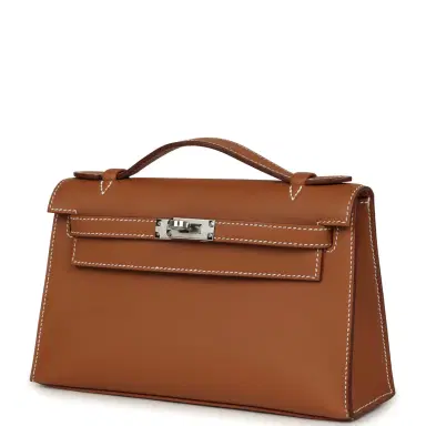HERMÈS Hermes Kelly Pochette Gold Swift Palladium Hardware | Thumbnail 5 HERMÈS Hermes Kelly Pochette Gold Swift Palladium Hardware | Thumbnail 5