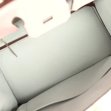 HERMÈS Hermes Special Order (HSS) Birkin 25 Rose Sakura and Bleu Pale Clemence Brushed Gold Hardware | Thumbnail 8