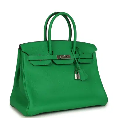 HERMÈS Pre-owned Hermes Birkin 35 Bambou Togo Palladium Hardware | Thumbnail 2 HERMÈS Pre-owned Hermes Birkin 35 Bambou Togo Palladium Hardware | Thumbnail 2