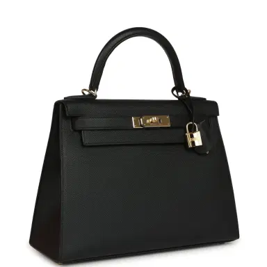 HERMÈS Pre-owned Hermes Kelly Sellier 28 Black Epsom Permabrass Hardware | Thumbnail 2