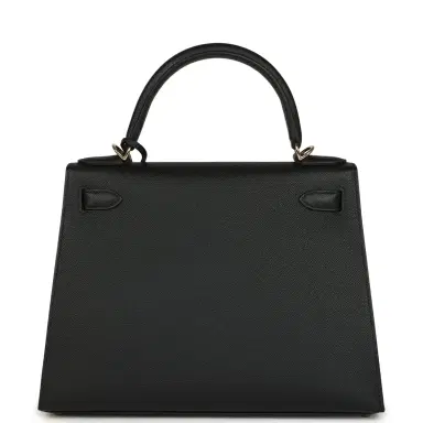 HERMÈS Pre-owned Hermes Kelly Sellier 28 Black Epsom Permabrass Hardware | Thumbnail 4