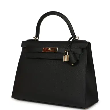 HERMÈS Pre-owned Hermes Kelly Sellier 28 Black Epsom Permabrass Hardware | Thumbnail 5
