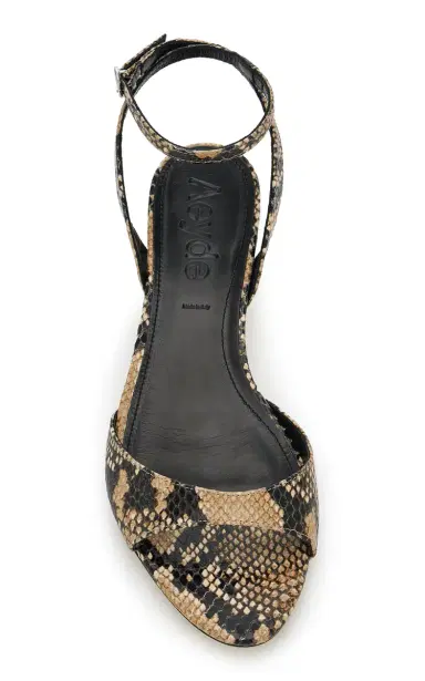 aeyde Zelia Snake-Printed Leather Sandals | Thumbnail 3 aeyde Zelia Snake-Printed Leather Sandals | Thumbnail 3