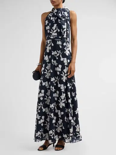 SACHIN & BABI Women's Diana Floral Chiffon Gown - Navy Venetia Petal - Size 6 | Thumbnail 4 SACHIN & BABI Women's Diana Floral Chiffon Gown - Navy Venetia Petal - Size 6 | Thumbnail 4