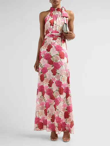 SACHIN & BABI Women's Diana Floral Crinkle Georgette Tieneck Gown | Thumbnail 2