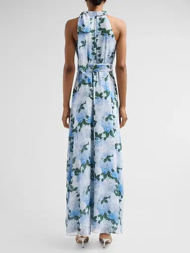 SACHIN & BABI Women's Diana Chiffon Floral Gown - Glacial Peonies - Size 14 | Thumbnail 3