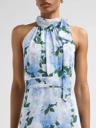 SACHIN & BABI Women's Diana Chiffon Floral Gown - Glacial Peonies - Size 14 | Thumbnail 5