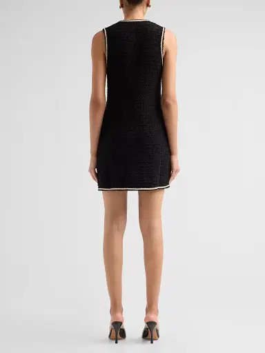 Simkhai Women's Kerris Rib-Knit Sheath Mini Dress - Black Ivory - Size XS | Thumbnail 3 Simkhai Women's Kerris Rib-Knit Sheath Mini Dress - Black Ivory - Size XS | Thumbnail 3