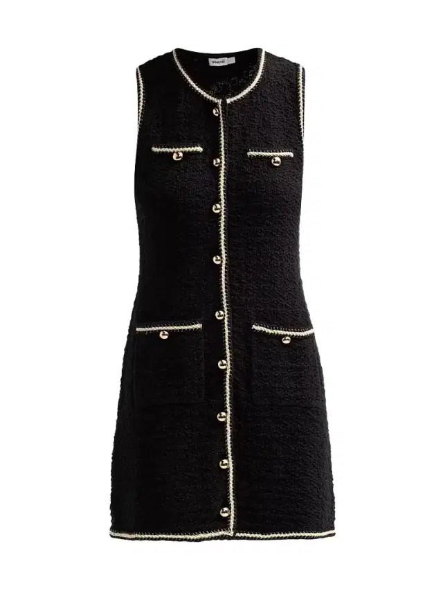 SIMKHAI Women's Kerris Rib-Knit Sheath Mini Dress - Black