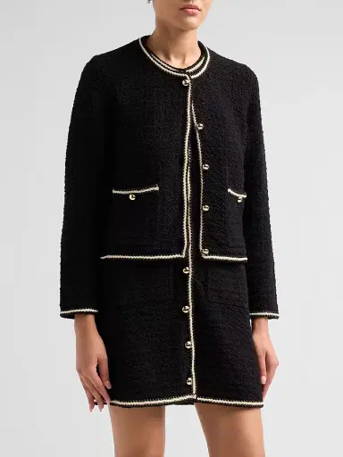 Simkhai Women's Anouk Cotton Button-Front Jacket - Black Ivory - Size XL | Thumbnail 4 Simkhai Women's Anouk Cotton Button-Front Jacket - Black Ivory - Size XL | Thumbnail 4