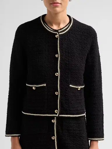 Simkhai Women's Anouk Cotton Button-Front Jacket - Black Ivory - Size XL | Thumbnail 5 Simkhai Women's Anouk Cotton Button-Front Jacket - Black Ivory - Size XL | Thumbnail 5
