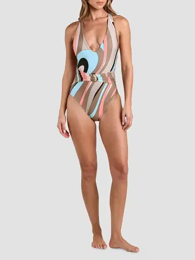 L'Agence Women's Abstract Swirl Lisa One-Piece Swimsuit - Size Small | Thumbnail 2