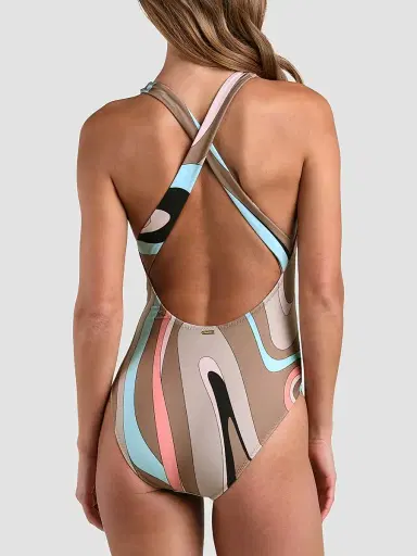L'Agence Women's Abstract Swirl Lisa One-Piece Swimsuit - Size Small | Thumbnail 3