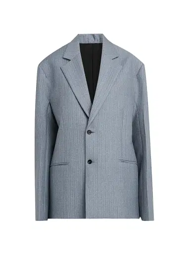 Bottega Veneta Women's Striped Wool-Mohair Single-Breasted Jacket - Blue Grey - Size 12 | Thumbnail 1
