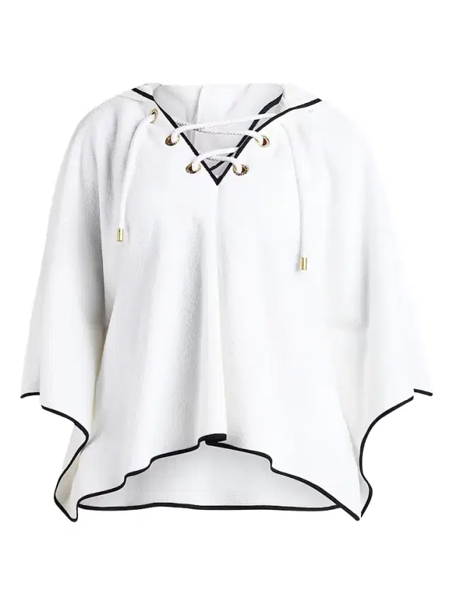 L'AGENCE Women's Fine Line Demeter Poncho - White