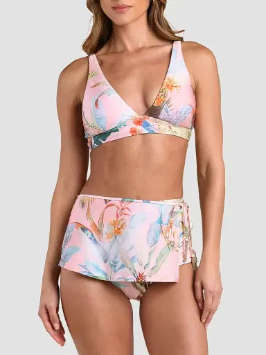 L'AGENCE Women's Colorful Palm Lexi Bikini Top | Thumbnail 4