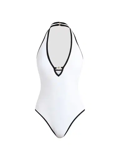 L'Agence Women's Fine Line Breana One-Piece Swimsuit - White - Size Large | Thumbnail 1 L'Agence Women's Fine Line Breana One-Piece Swimsuit - White - Size Large | Thumbnail 1